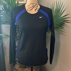 Black and Blue Nike Dri Fit Running Top